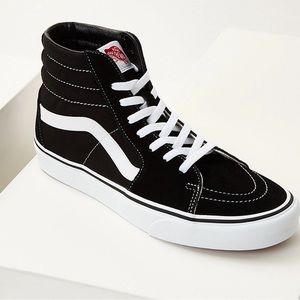 Vans Sk8-Hi Canvas Black & White Shoes  Size 7.0 W 5.5 M